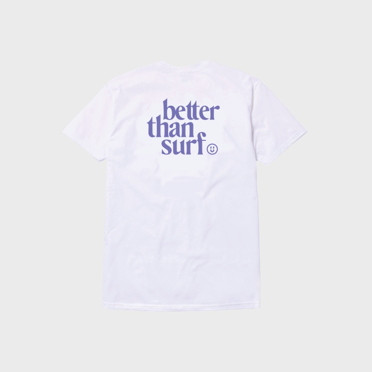 배러댄서프 Better Than Surf Purple Smile Logo Tee - White