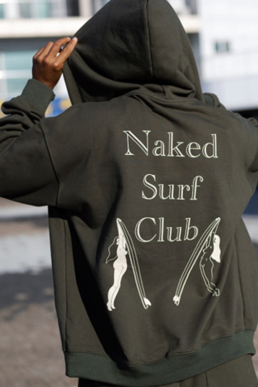 네이키드서프클럽 Naked Surf Club PET 리사이클 후드짚업 카키