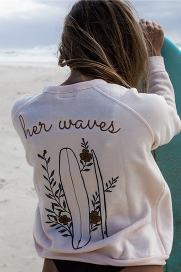 Her Waves - FLOWERS &amp; FINS SWEATSHIRT