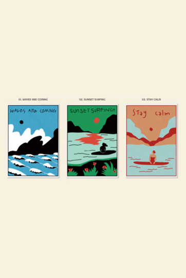 d.kcum - 서핑 일러스트 엽서 [메세지 시리즈] 3종 105X150 단품