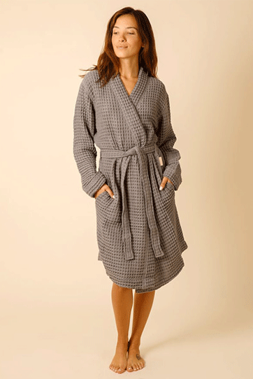 Happy Place - The Weightless Waffle Robe Coal