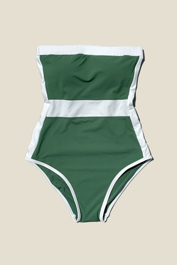 Verre 베르 Mellow Tubetop bikini - Green 멜로우 튜브탑 비키니