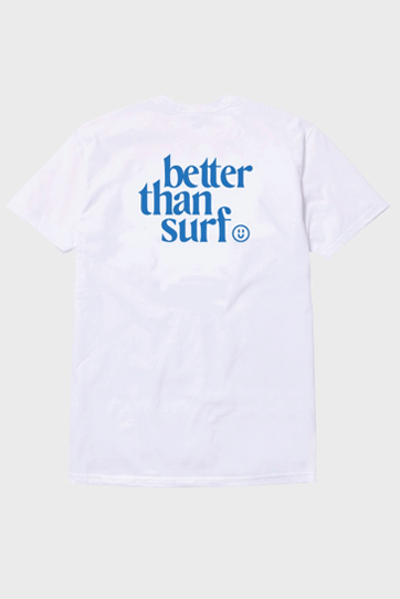 배러댄서프 Better Than Surf Blue Smile Logo Tee - White